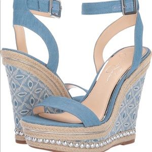 Jessica Simpson Alinda wedge Sandal Denim sandals